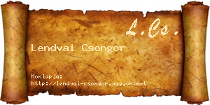 Lendvai Csongor névjegykártya